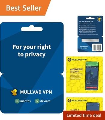 Protect Your Privacy: 6- VPN for 5 Devices, Externally Audited Security